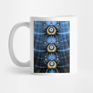 Abstract Blue Flower Chain Mug